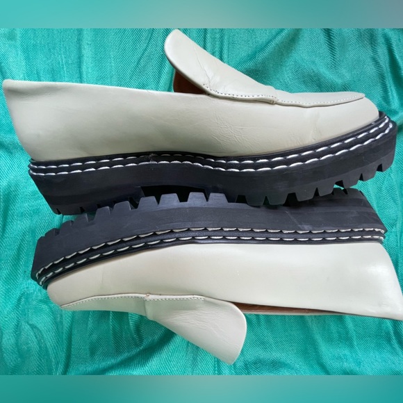 ATP ATELIER Manduria Sage Green Gray Leather Chunky Platform Loafers Handmade 39 - Picture 9 of 16